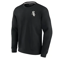 Unisex Fanatics Black Chicago White Sox Super Soft Pullover Crew Sweatshirt