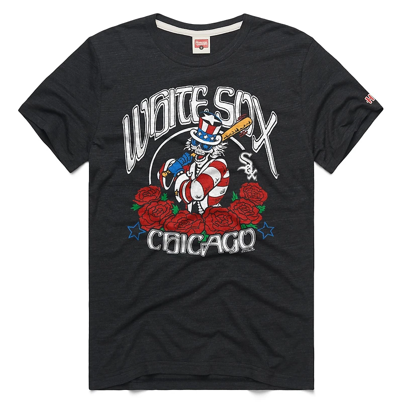 Unisex Homage Charcoal Chicago White Sox MLB x Grateful Dead Americana Tri-Blend T-Shirt