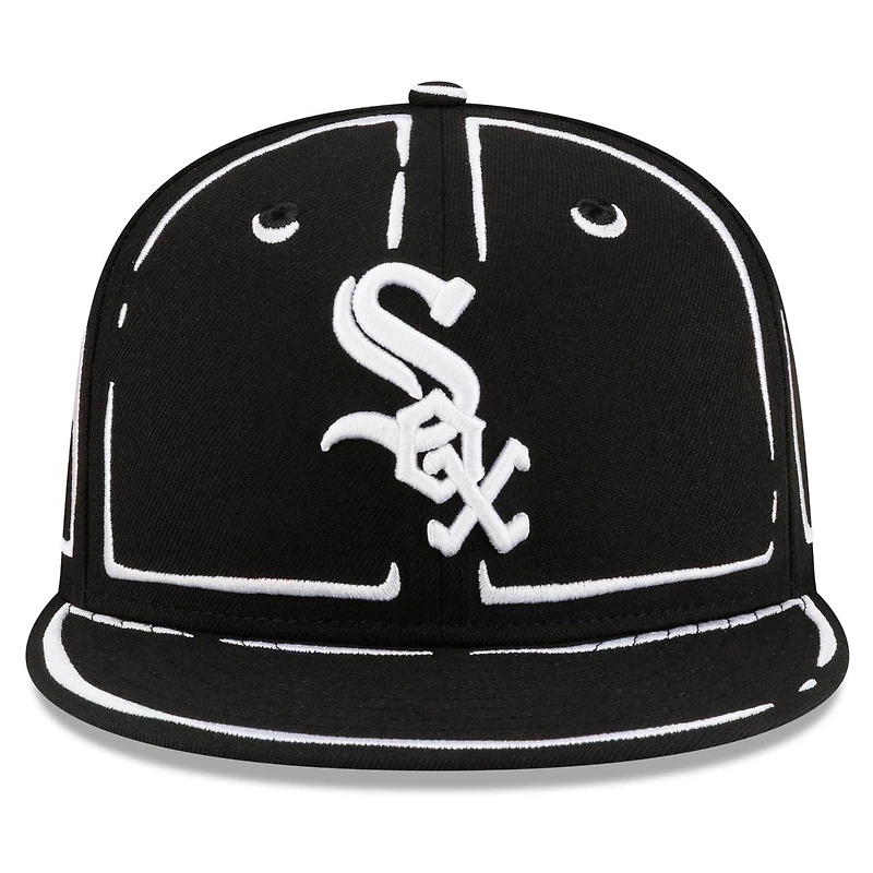 Unisex New Era x Joshua Vides Black Chicago White Sox Outline 59FIFTY Fitted Hat