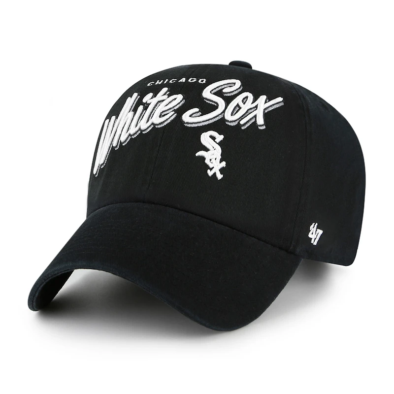 Casquette ajustable Ariana Clean Up noire des White Sox de Chicago pour femme, modèle 1947