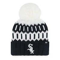 Women's '47  Black Chicago White Sox Felicity Cuffed Knit Hat with Pom