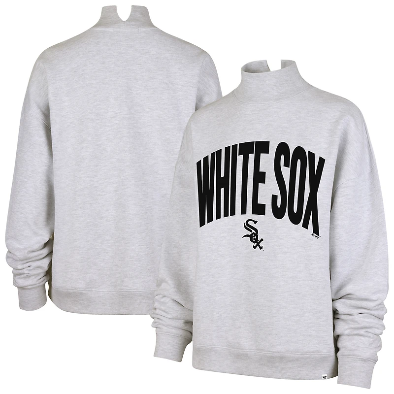Women's '47 Heather Gray Chicago White Sox Subtle Muse Mock Neck Sweatshirt
