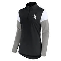 Women's Black/Gray Chicago White Sox Authentic Fleece Quarter-Zip Jacket