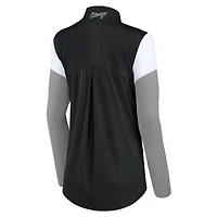 Women's Black/Gray Chicago White Sox Authentic Fleece Quarter-Zip Jacket