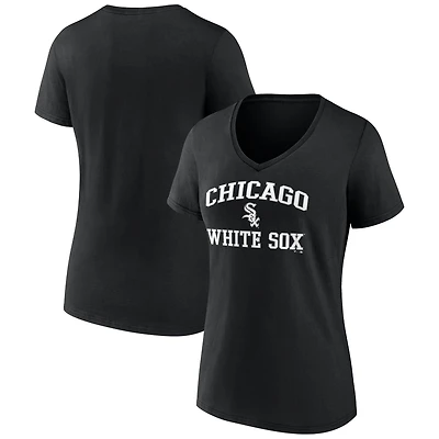 Women's Black Chicago White Sox Heart & Soul V-Neck T-Shirt