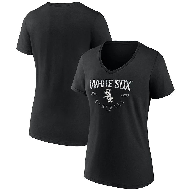 Women's Black Chicago White Sox Live For It V-Neck T-Shirt