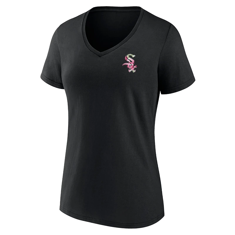 Women's Black Chicago White Sox Mother's Day Plus Best Mom Ever V-Neck T-Shirt