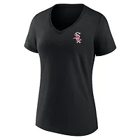 Women's Black Chicago White Sox Mother's Day Plus Best Mom Ever V-Neck T-Shirt
