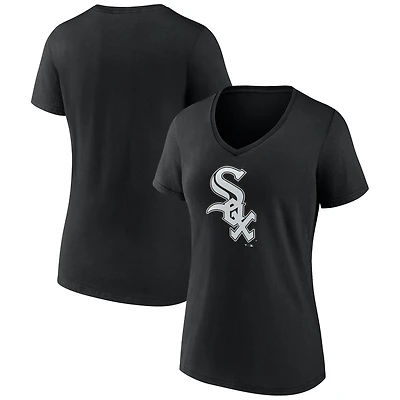 Women's Black Chicago White Sox Official Logo V-Neck T-Shirt