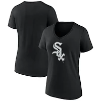 Women's Black Chicago White Sox Official Logo V-Neck T-Shirt