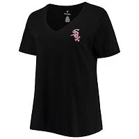 T-shirt à encolure en V Mom 2-Hit taille plus #1 des White Sox de Chicago pour femme, noir