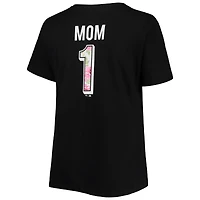 T-shirt à encolure en V Mom 2-Hit taille plus #1 des White Sox de Chicago pour femme, noir