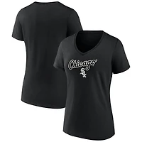 Women's Black Chicago White Sox Team Lockup V-Neck T-Shirt