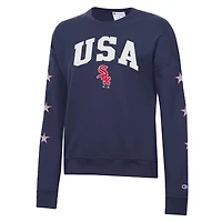 Women's Champion  Navy Chicago White Sox Americana Fleece Crewneck Sweatshirt