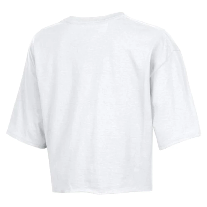 T-shirt court boyfriend blanc Chicago White Sox pour femme, style américain.