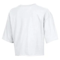 T-shirt court boyfriend blanc Chicago White Sox pour femme, style américain.