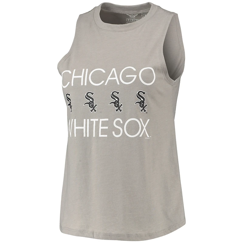 Women's Concepts Sport Black/Gray Chicago White Sox Meter Muscle Tank Top & Pants Sleep Set