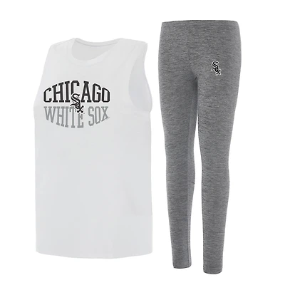 Ensemble débardeur et legging Concepts Sport pour femme, coloris anthracite/blanc, Chicago White Sox Contend