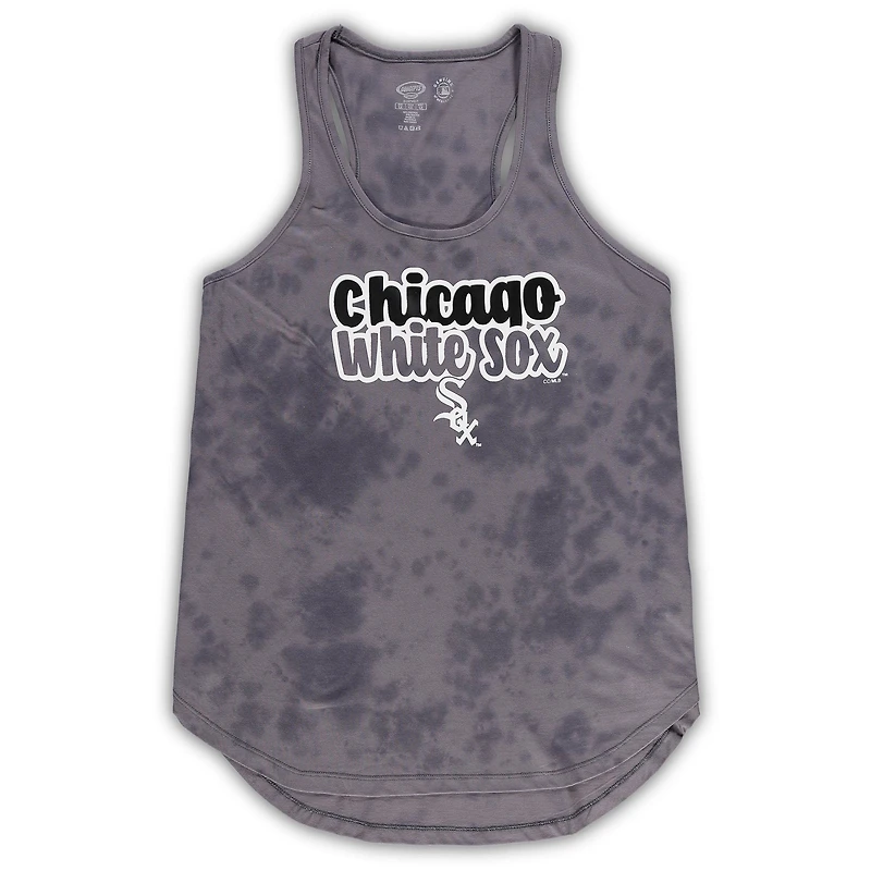 Concepts Sport Charcoal Chicago White Sox Ensemble de nuit avec débardeur et short Cloud pour femme