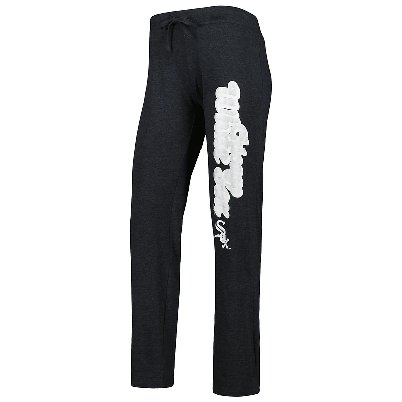 Women's Concepts Sport Heather Black/Heather Gray Chicago White Sox Wordmark Meter Muscle Tank Top & Pants Sleep Set