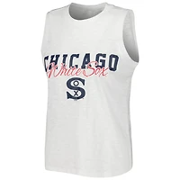 Concepts Sport White Chicago Sox Reel Pinstripe Tank Top & Shorts Sleep Set