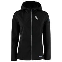 Women's Cutter & Buck  Black Chicago White Sox City Connect Evoke Eco Softshell Recycled Full-Zip Hoodie Jacket