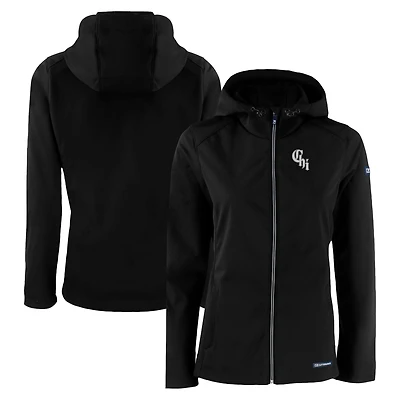 Women's Cutter & Buck  Black Chicago White Sox City Connect Evoke Eco Softshell Recycled Full-Zip Hoodie Jacket