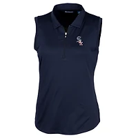 Women's Cutter & Buck Navy Chicago White Sox Americana Logo DryTec Forge Stretch Sleeveless Polo