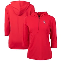 Women's Cutter & Buck Red Chicago White Sox Americana Logo DryTec Virtue Eco Pique Recycled Half-Zip Pullover Hoodie