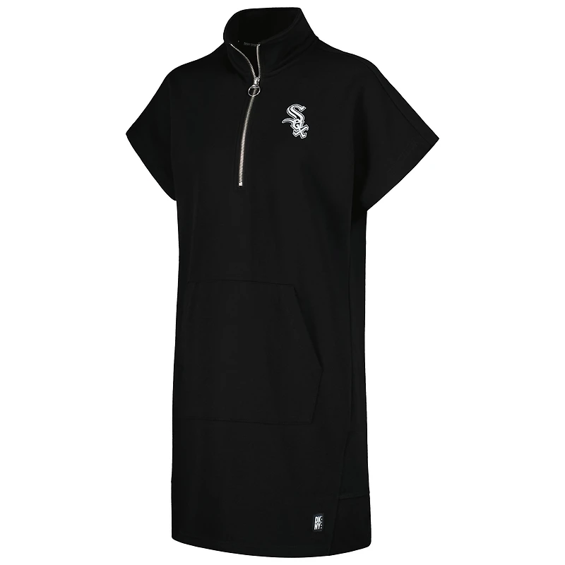 Robe sneaker à quart de zip Emily DKNY Sport noire des Chicago White Sox pour femmes
