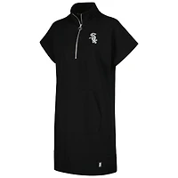 Robe sneaker à quart de zip Emily DKNY Sport noire des Chicago White Sox pour femmes