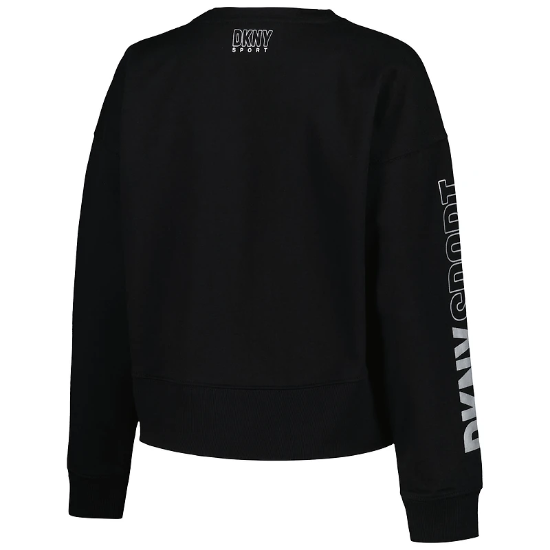 Women's DKNY Sport Black Chicago White Sox Lily V-Neck Pullover Sweatshirt