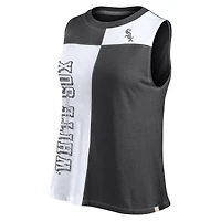 Women's Fanatics Black/White Chicago White Sox Color-Block Tank Top