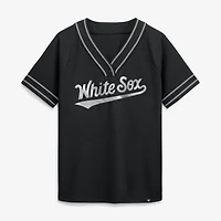 Women's Fanatics Black Chicago White Sox Diva Race Ahead Raglan V-Neck T-Shirt