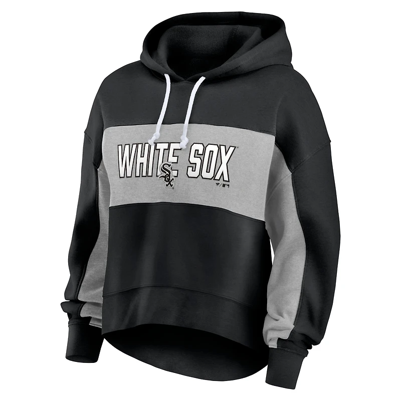 Sweat à capuche noir pour femmes Fanatics Chicago White Sox Filled Stat Sheet