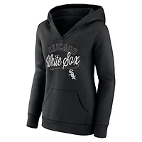 Sweat à capuche noir Fanatics pour femmes des White Sox de Chicago Simplicity Crossover col en V