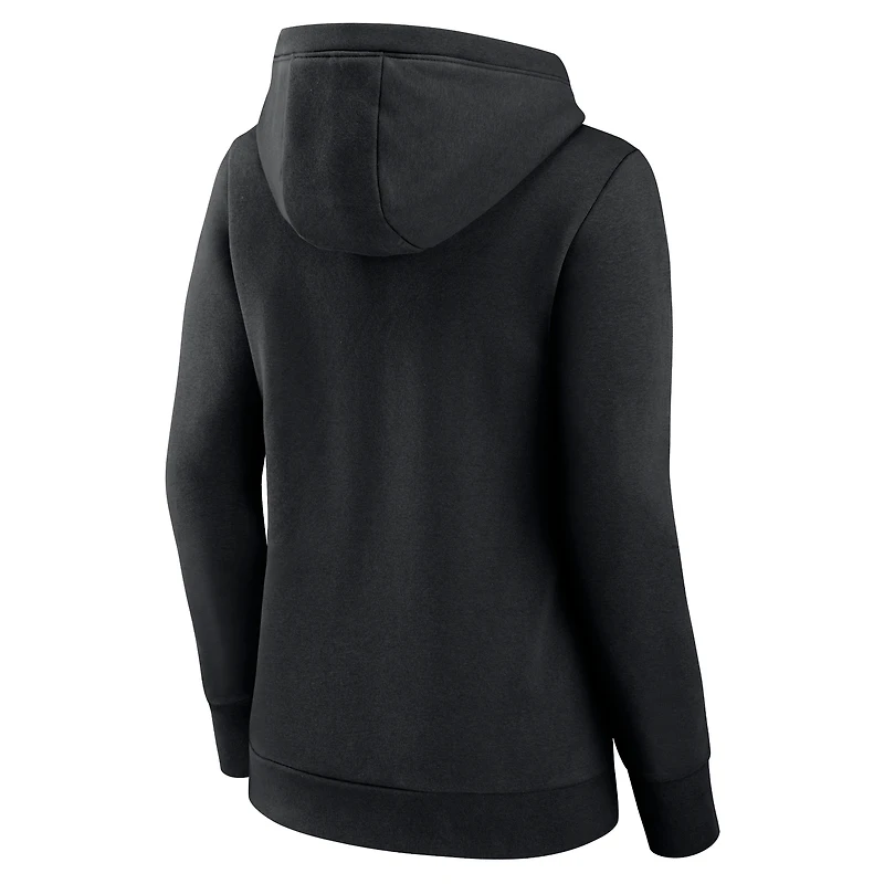 Women's Fanatics Black Chicago White Sox Simplicity Crossover V-Neck Pullover Hoodie