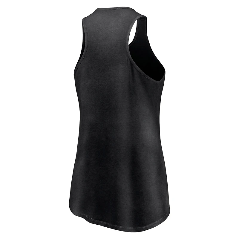Women's Fanatics Black Chicago White Sox Simplicity Swing Racerback Scoop Neck Tank Top