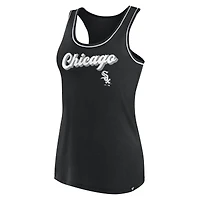 Débardeur noir à dos nageur avec logo Fanatics des White Sox de Chicago pour femmes