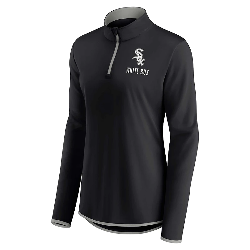 Women's Fanatics Black Chicago White Sox Worth The Drive Quarter-Zip Jacket