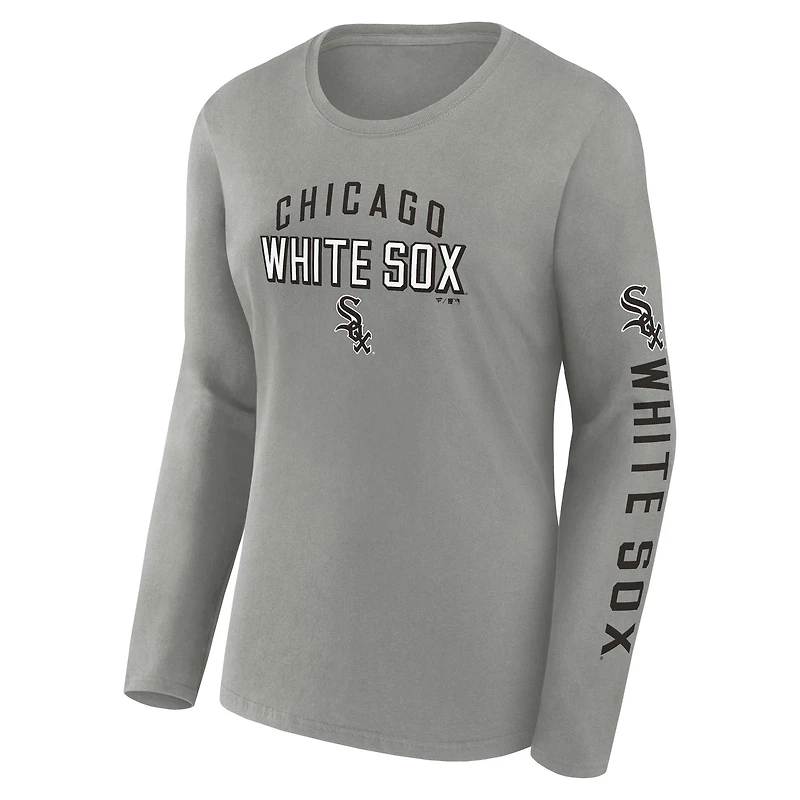 Women's Fanatics Gray/Black Chicago White Sox T-Shirt Combo Pack