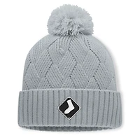 Women's Fanatics Gray Chicago White Sox Shifted Knit Hat with Pom