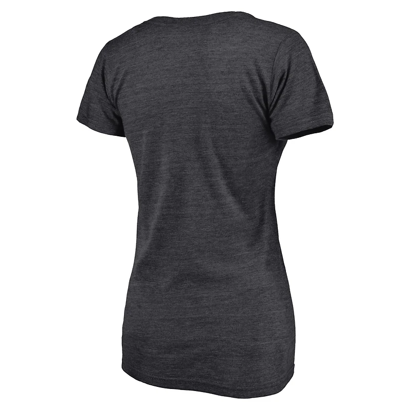 T-shirt à col en V Fanatics Heather Charcoal pour femmes, leader de la ligue des White Sox Chicago