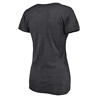 T-shirt à col en V Fanatics Heather Charcoal pour femmes, leader de la ligue des White Sox Chicago