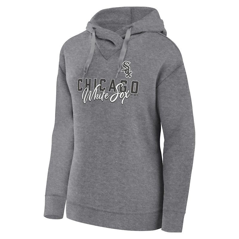 Women's Fanatics Heather Gray Chicago White Sox Script Favorite Lightweight Pullover Hoodie