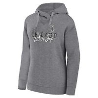 Women's Fanatics Heather Gray Chicago White Sox Script Favorite Lightweight Pullover Hoodie