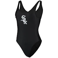 Women's G-III 4Her by Carl Banks Black Chicago White Sox Making Waves One-Piece Swimsuit
