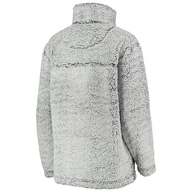 Women's G-III 4Her by Carl Banks Gray Chicago White Sox Sherpa Quarter-Zip Pullover Jacket