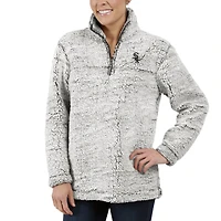 Women's G-III 4Her by Carl Banks Gray Chicago White Sox Sherpa Quarter-Zip Pullover Jacket