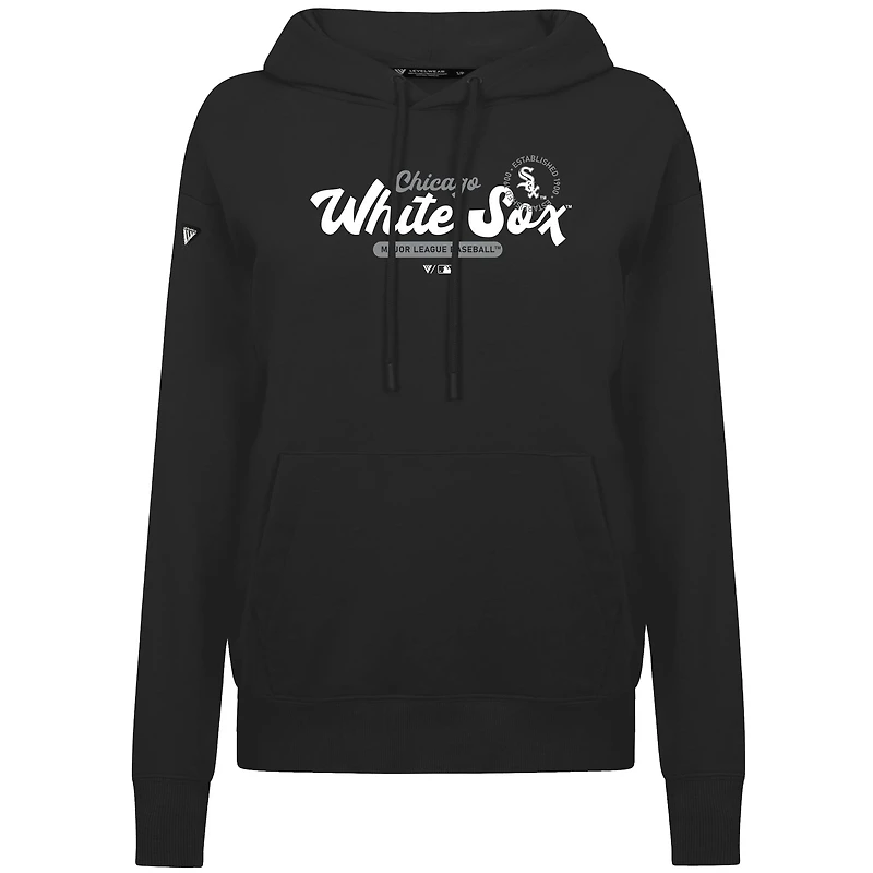 Women's Levelwear Black Chicago White Sox Accolade Adorn Monument Pullover Hoodie